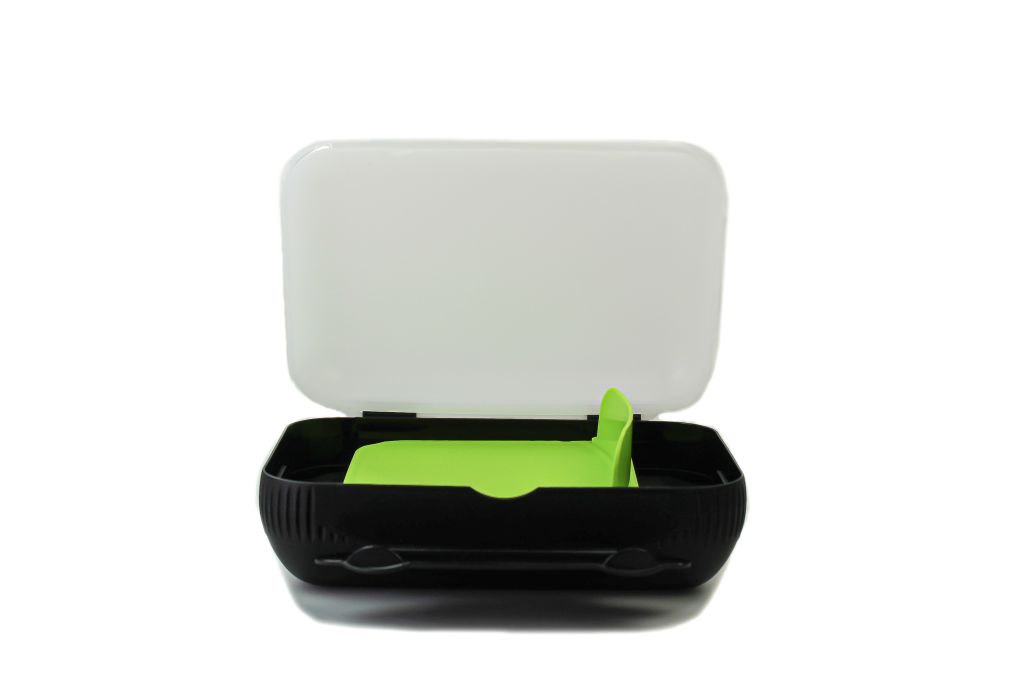Lunch-Box schwarz/weiß grün